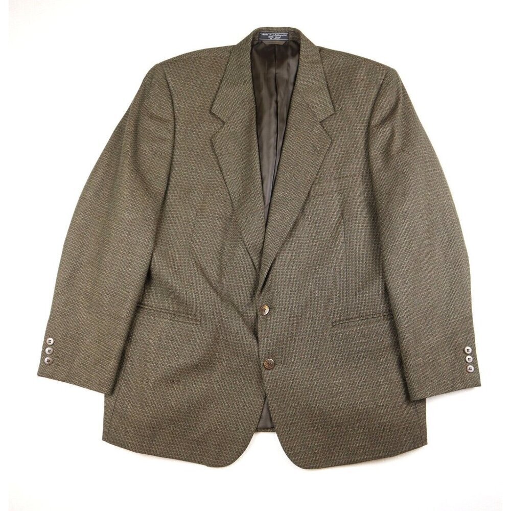 EGON VON FURSTENBERG - MEN'S BROWN WOVEN 100% WOOL BLAZER JACKET - SIZE 44R